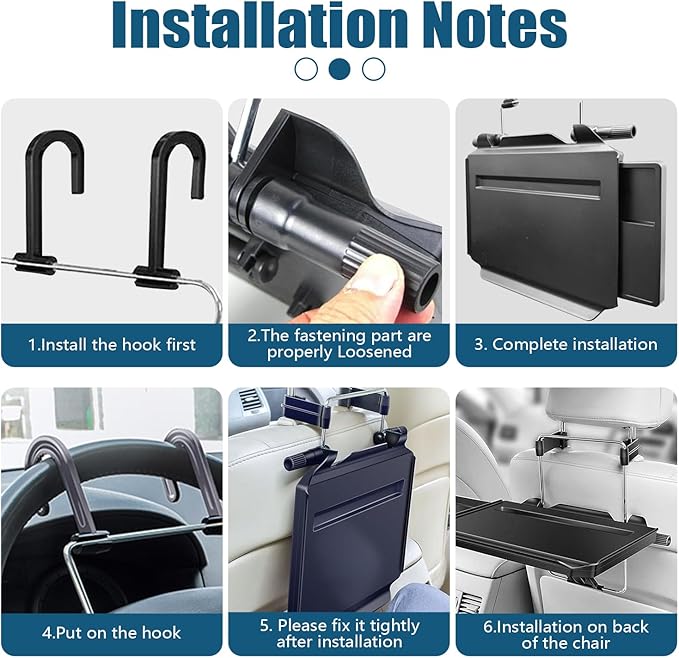 Black 2-in-1 Car Steering Wheel Laptop Holder & Backseat Tray with Adjustable Multipurpose Desk Car Accessories for Eating, Writing, Laptop Work with Cup Holder - Ideal for Constant Travelers