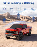 6PCS Window Shades for Ford F150 4-Door (2015-2025) Accessories – Full Coverage Sun Shade for Side Windows, Rear Triangular & Windshield – UV Protection & Privacy for Camping, Napping, Relaxing