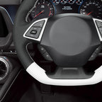 MEWANT Hand Stitched White Leather Steering Wheel Cover Wrap for Chevrolet Camaro 2017-2022 Steering Wheel Accessories for Chevrolet Camaro 2017-2022