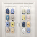 SWTYMIKI Over Door Hat Organizer - 4 Packs Metal Hanging Hat Rack with 16 Hooks Design, Baseball Cap Hanger Organizer Storage