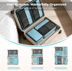 Compression Packing Cubes Set, Versatile 8pc Travel Essential Packing System- Lightweight Travel Organizers for Family & Busi