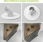 Shower Curtain Rod Bracket, 2Pcs 26mm Inner Diameter Titanium Steel Shower Curtain Rod Single Swivel Flange Easy Installation