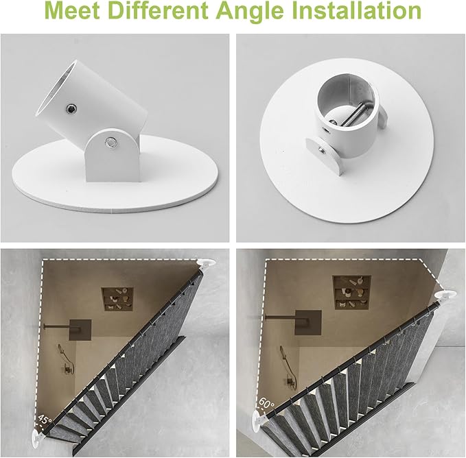 Shower Curtain Rod Bracket, 2Pcs 26mm Inner Diameter Titanium Steel Shower Curtain Rod Single Swivel Flange Easy Installation