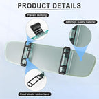 LivTee Rear View Mirror, Universal 12" (305mm) Wide-Angle Panoramic Convex Rearview Mirror with Clear Slim Frame, Strap-On Design Fits Original to Reduce Blind Spots for Cars SUVs Trucks