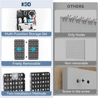KDD Keyboard and Mouse Display Stand Holder, Wall Mount Office Organization Pegboard Combination Kit with Pen holder, Hooks, 