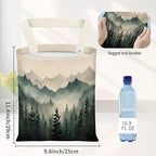Car Garbage Can, Seat Back Hanging Cute Car Trash Can Bag, Car Organizer and Storage Bag for Travelling, Outdoor Cute Green Misty Forest