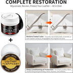 Leather Recoloring Balm with 100ml Mink Oil, White Leather Repair Kit and Scratch Remover for Furniture, Car Seats, Sofas, Dy
