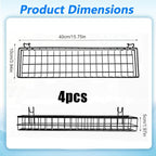 4 Pcs Wire Baskets Wall Grid Panel Hanging Wire Basket Hanging Wall Baskets No Drilling Wall Hanging Baskets Grid Wall Storag