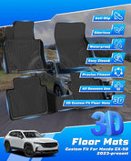 Sunsdrew Floor Mats for 2023-2025 2026 Mazda CX-50 (Not for Hybrid), All Weather Car Mats Front Rear 2 Rows Floor Liners CX50 Accessories TPE Rubber Raised Edge