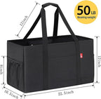 Extra Large Utility Tote Bag, Foldable Reusable Grocery Bags, Collapsible Tote with Metal Wire Frame & Reinforced Bottom Board, Stand up Large Utility Tote for Groceries, Shopping, Storage