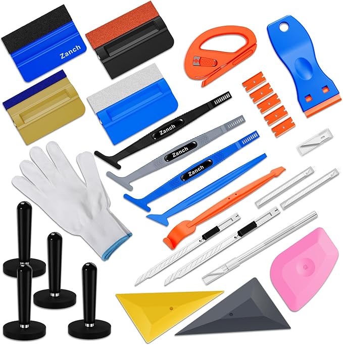 Zanch Vinyl Wrap Tool Kit,Complete Tools for Automotive Vinyl Wrap Film Installation - Professional 52pcs Full Set