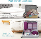Cambond Compression Packing Cubes - 7 Piece See Through Mesh Packing Cubes for Travel with Underwear Laundry Makeup Bag, Expa