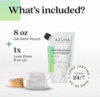 Azuna Air Freshener & Odor Eliminator for Strong Odor | 1 Room Kit Includes (1) Empty Luxe Glass Jar & 8oz Refill with Tea Tr