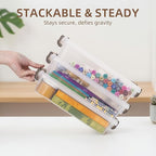 Citylife 3 PCS Plastic Storage Bins with Latching Lids Portable Project Case Clear File Box Stackable Storage Containers for 