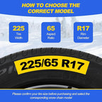 Auto Tightening Snow Chains for Cars, SUVs & Pickup Trucks – 1-Min Quick-Fit Auto Installation, Reusable Universal Emergency 
