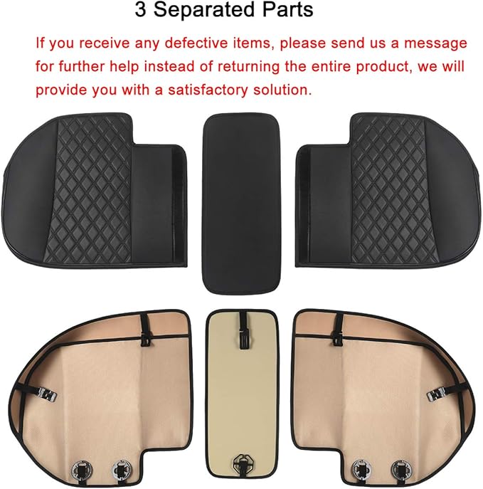 Black Panther Luxury PU Leather Rear Car Seat Cover, Compatible with Compact,Small and Medium Vehicles, Adjustable Length 49-