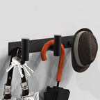 VAEHOLD Black Hat and Coat Wall Mount Rack - 3 Hooks for Robes, Bags, Keys, and Towels - Bathroom Towel Hanger Organizer (1 P
