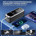 Tire Inflator Portable Air Compressor, 6000mAh Air Pump for Car Tires 160 PSI Portable Air Pump with Tire Gauge Pressure & LED Light & Auto Shut-Off Cordless Bike Pump for Car, Motor, Bike, Ball