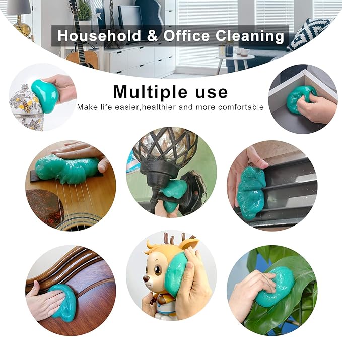 ASFSKY Car Cleaning Gel for Car Detailing Car Cleaning Gel Putty Reusable Keyboard Cleaner Gel Car Putty for Cleaning Dust Un