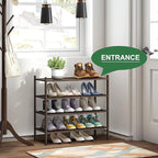 kiplant Shoe Rack for Entryway, Bamboo Wood Shoe Rack 4-Tier, Stackable Shoe Organizer for Closet, Free Standing Shoe Racks f