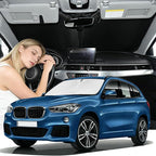 Windshield Sunshade for BMW X1 2023-2026 Sun Shade Car Windshield Accessories Upgrade 4 Layers Blocks UV Rays Custom Fit X1 240T Car Window Shades Front Windshield Keep Cool Foldable