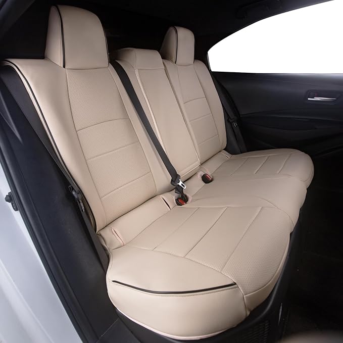 HKZ Fit RAV4 Car Seat Cover Set for 2013 2014 2015 2016 2017 2018 Toyota RAV4 Limited XLE SE Platinum Adventure-Leather(Beige