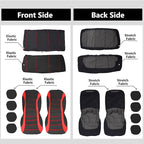 Foneso Car Seat Covers, 100% Breathable with Composite Sponge Inside, Airbag Compatible Universal Fit Accessories Auto for Ca