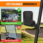 Golf Cart Mirrors, No Drilling Golf Cart Side Mirrors for Club Car EZGO YAMAHA and Others Square Tube Carts Roof Bracket(0.75/1/1.25 inch), Durable Anti-Shudder, 180 Degree Rotation