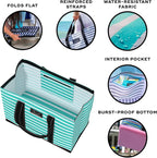 SCOUT Original Deano Tote Large - Durable Lightweight Open Top Beach, Pool & Lake Bag, Inside Zip Pocket, Folds Flat