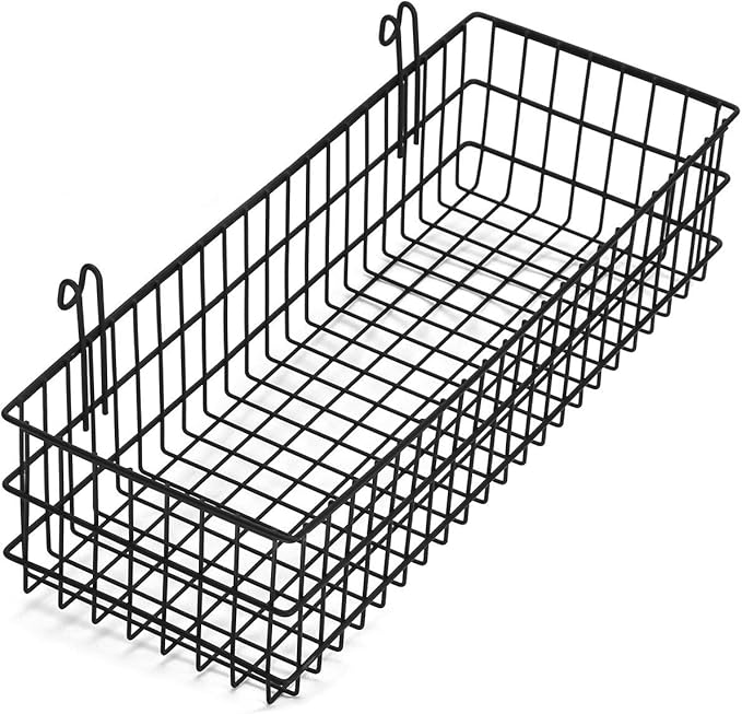 Kaforise Hanging Basket for Wire Wall Grid Panel, Multi-Function Wall Storage and Display Basket, Flower Pots Shelf Balcony P