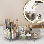 Booklov Roating Makeup Organizer for Vanity, Large Capacity Cosmetic Display Case, Clear Acrylic Countertop Beauty Storage Ho