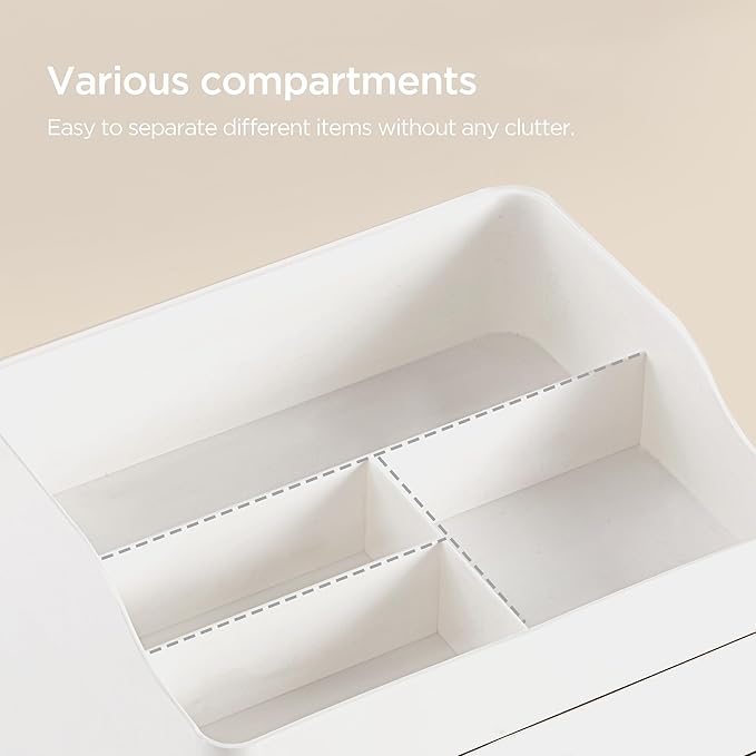 HBlife Makeup Organizer for Vanity with 2 Drawers, Large Bathroom Countertop Cosmetics Organizer Skin Care Storage, Easy to S