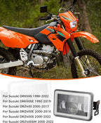 LED Headlight Light Bar Kit with Mounting Bracket for Suzuki DR650S DR650SE DRZ400 DRZ400S DRZ400SM - 4800LM High/Low Beam, 6