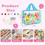 6 Packs Toy Storage Bags with Labels, 11.8x8.7x3.9In Large PVC Reusable Clear Board Game Storage with Zipper, Travel Waterpro