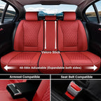 Coverado Car Seat Covers Full Set, Waterproof Nappa Leather Seat Covers for Cars, Front and Back Car Seat Protector, Luxury C