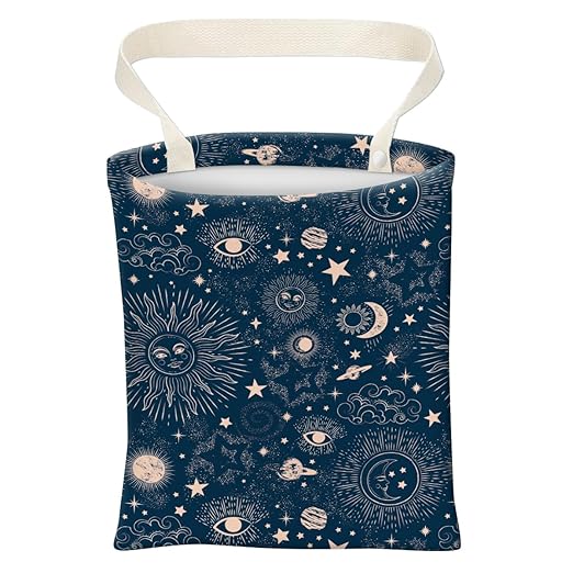Car Trash Can, Cute Car Trash Bag, Hanging Car Organizer and Storage Bag, Trash Bin for Car Accessories, Vehicle, Travelling, Camping Cute Universe