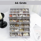 YUFONG Jewelry Organizer with 5 Drawers Clear Acrylic Earring Display Case Velvet Jewelry Storage Box Display Holder for Earr
