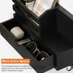 dreampossible Key and Mail Holder for Wall, Mail Organizer Wall Mount with 6 Hooks and Storage Drawer, Wooden Key Rack Hanger