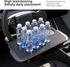 2-in-1 Car Steering Wheel Desk Tray & Car Seat Gap Filler Organizer - Silicone Look Table for Laptop, Eating Food, Writing -