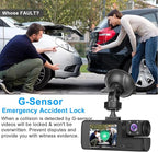 1080P Dual Dash Camera for Car Front and Inside Dashcam Car Security Video Recorder,170°Wide Angle Vehicle Cam,WDR,G-Sensor,2