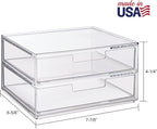 STORi Chloe Space-Saving Clear Drawer Organizer (4 Wide Drawers) Sort Office, Kitchen, Beauty Supplies, Makeup, Pens, Jewelry