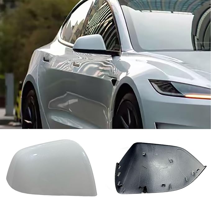 Compatible with Tesla Model Y Side Mirror Cover Replacement 2021 2022 2023 2024, Right Passenger Side Rearview Mirror Cover Cap for Model Y Accessories(white)