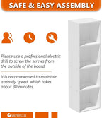 4 Cube Storage Organizer,Wooden 4-Tier Open Shelf Bookshelf,Versatile Storage Cubes for Living Room，Bedroom,Home Office,(Whit