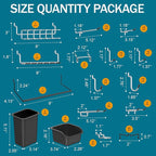 Peg Board Kit, Includes Pegboard and Accessories,with Hooks and Bins,Peg Board Wall Organizer for Office,Ornaments Display,Cr