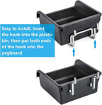 FRIMOONY Pegboard Bins with Hooks and Labels, for Organizing Accessories, 10 Packs, Black