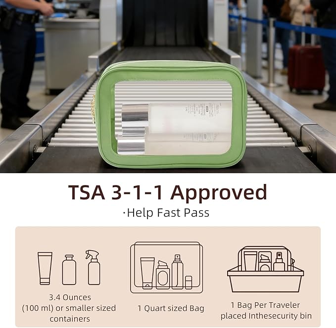 5PCS Diaper Bag Organizer Pouch Set, Clear Organizer Bags, TSA Approved Toiletry Bag, Clear Waterproof Cosmetic Bags with Zip
