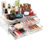 ZHIAI stackable storage drawer, transparent cosmetics storage box, cosmetics and beauty products storage organizer, suitable 