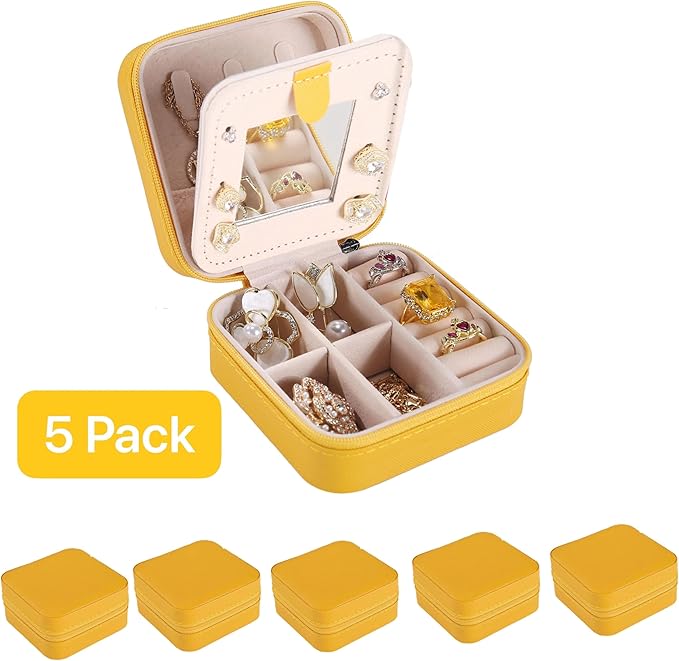 KElofoN Travel jewelry case Travel jewelry box Travel Jewelry Organizer Small Jewelry Organizer Box for Girls Women with Mirr