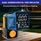 Portable Tire Inflator, 150PSI Cordless Air Pump for Fast Inflation, for Car Tires, Bike Tires, Motorcycles, and Balls, Featuring Pressure Gauge and LED Indicator