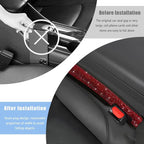 2PCS Bling Car Seat Gap Filler, Sparkling Rhinestone Side Seat Gap Blocker Stop Things from Dropping, Soft Foam Car Truck Filler Blocker Fill The Gaps Between Seats and Console (Red)